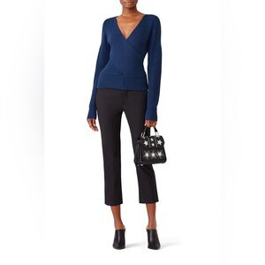 Tome Nyc Blue Crossover Knit Sweater